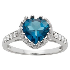 1 3/4 TCW Tiara Heart-cut Sapphire Crown Ring in Sterling Silver - (6), Women