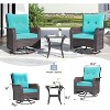 ALAULM Outdoor Patio Furniture Set Outdoor Sectional Rattan Sofa Set Brown Manual Wicker Patio Conversation Set with Cushions - 2 of 4