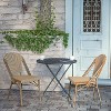 Flash Furniture Lourdes Indoor/Outdoor Commercial Bistro Stacking Chair, PE Rattan Back and Seat, Bamboo Print Aluminum Frame - 4 of 4