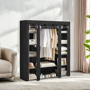 59 x 17.7 x 69 Inches Clothes Storage Organizer, Portable Closet Wardrobe for Bedroom with Non-Woven Fabric Cover, 12 Compartments Clothing Storage - 1 of 4