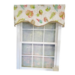 RLF Home Bay Beach Cornice 3" Rod Pocket Lining Luxurious and Elegant Window Treatment Valance 50" x 17" Multi - 1 of 4