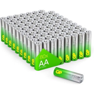 GP Super Alkaline Batteries AA 1.5 V, Ideal for Powering Daily Devices G-TECH Technology, Pack of 80 AA Batteries - 1 of 4