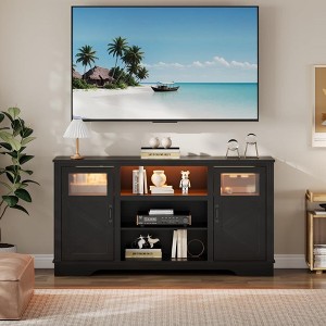 58" Farmhouse TV Stand , Entertainment Center for TVs up to 70 Inch - 1 of 4