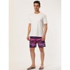 Lars Amadeus Men's Summer Drawstring Waist Contrast Color Printed Swim Shorts - 4 of 4