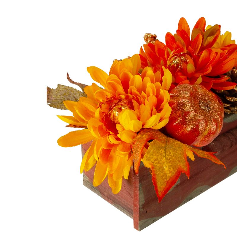 Northlight 14" Autumn Harvest Maple Leaf and Berry Arrangement in Rustic Wooden Box Centerpiece, 4 of 6