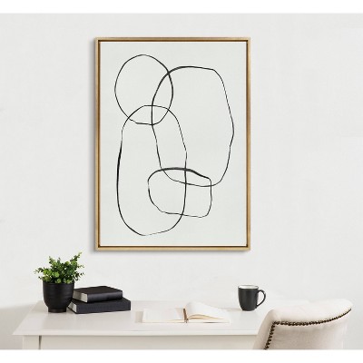 Sylvie Gold Framed Abstract Circles Canvas Art 30.87" x 41.87"