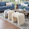 Roundhill Furniture Zorya Contemporary Faux Fur U-Shaped Ottoman, Set of 2 - 4 of 4