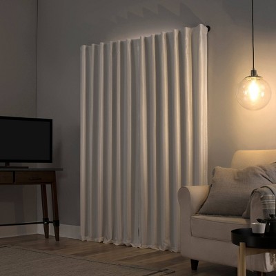 Pearl White Faux Silk Blackout Curtain Panel 50" x 95"