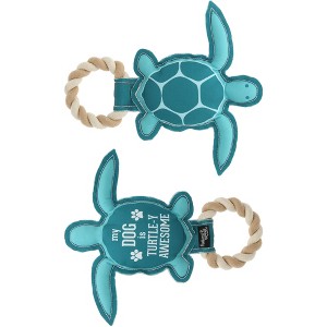Pavilion Gift Company - Turtle-y Awesome - 9" Canvas Dog Toy on Rope - Pet Toy - 1 of 4
