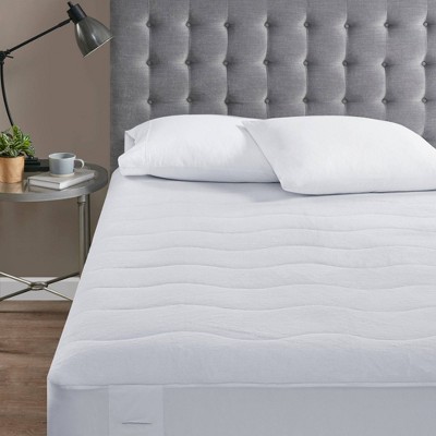 Full White Plush Heated Mattress Pad with 10 Heat Settings