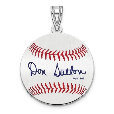 Black Bow Jewelry Sterling Silver Don Sutton Signature SM Enamel Baseball Pendant