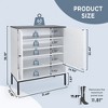Brafabhome White Shoe Storage Cabinet with Adjustable Shelf, Wood Entryway 5 Tier Shoe Rack Organizer with Opening Shelf for Slippers | 20 Pairs - 2 of 4