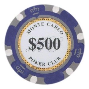Slickblue 25-Pack Monte Carlo 14g Poker Chips, Clay Composite, Holo Inlay, Casino Style Set, Multi-Color, $1-$10,000 - 1 of 3
