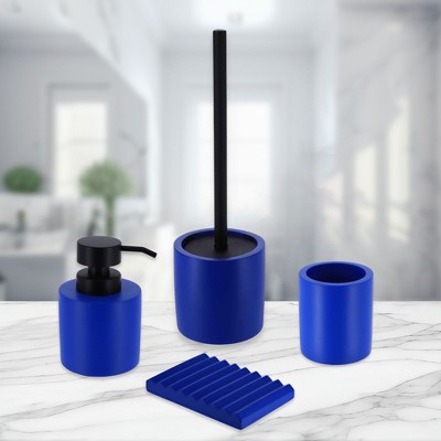 Evideco French Home Goods Concrete Cement Bathroom Accessories, 4-Piece Set