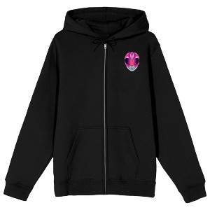 Power Rangers Kimberly With Bow & Arrow Long Sleeve Black Adult Zip-Up Hoodie - 1 of 4