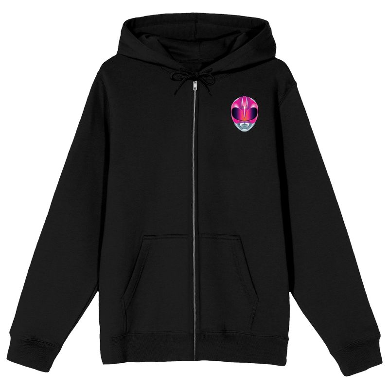 Power Rangers Kimberly With Bow & Arrow Long Sleeve Black Adult Zip-Up Hoodie, 1 of 5