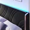 Merax Modern Velvet Upholstered LED Bed Frame with Wingback Headboard & Storage Drawers - 4 of 4