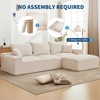 Modular L-Shaped Cloud Sofa – 110" Convertible Chenille Sectional w/Ottomans, Washable & No Assembly - 4 of 4