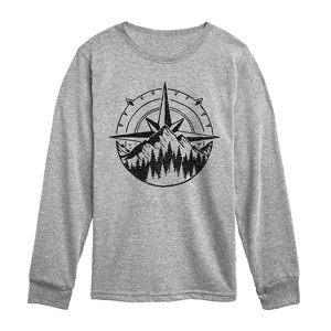 Boys' - Instant Message - Compass Nature Scene Long Sleeve Graphic T-Shirt - 1 of 4