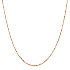 Black Bow Jewelry 14k Rose Gold 1.5mm Handmade D/C Solid Rope Chain Necklace - 1 of 4