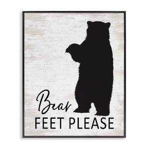 Stupell Industries Bear Feet Remove Shoes Cabin Entrance Sign Black Framed Giclee Art - 1 of 4