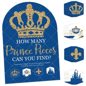 Big Dot of Happiness Royal Prince Charming - Baby Shower or Birthday Party Scavenger Hunt - 1 Stand and 48 Game Pieces - Hide and Find Game - 1 of 4