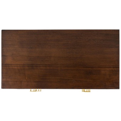 Katia Transitional Walnut 3-Drawer Chest with Gold Accents