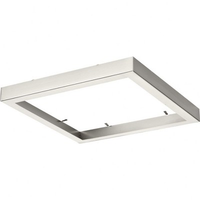 Progress Lighting, Everlume, 1-Light, Flush Mount, Brushed Nickel, Edgelit Square Trim Ring