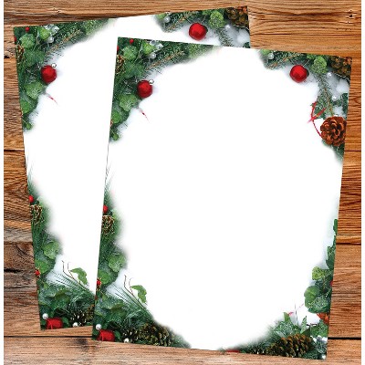 Great Papers Pine and Pearl Christmas Letterhead Multicolor 50/Pack (2021112)