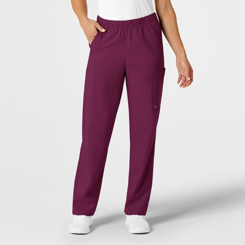 Wink Women's Comfort Waist Cargo Jogger Scrub Pant, Wine, 4x : Target