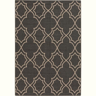 Mark & Day Liam 3'7"x5'7" Rectangle Woven Indoor and Outdoor Area Rugs Black: Stain-Resistant, Trellis Pattern, Pet Friendly