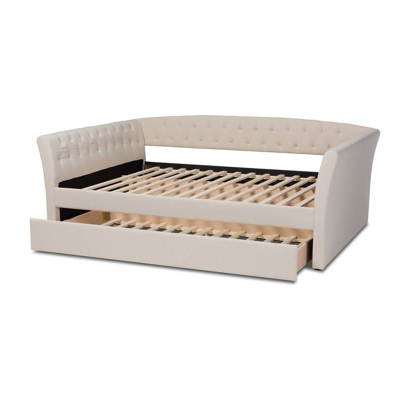 Delora Upholstered Daybed with Trundle Beige - Baxton Studio, 6 of 13