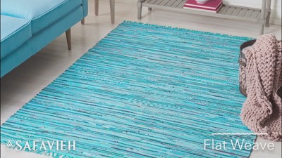 Handmade Multicolor Stripe Cotton Area Rug, 4' x 6'
