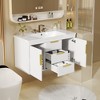 JUJABU 36" Wall-Mounted Bathroom Vanity with Resin Sink, 2 Drawers, Solid Wood Cabinet & Spacious Storage - 4 of 4