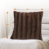 Cheer Collection Luxurious Faux Fur Throw Pillows Set of 2 - Chocolate (22" x 22") - 3 of 4