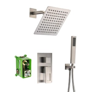 Sumerain Chrome Shower System with LED Showerhead and Brass Rough-in Valve - 1 of 4