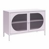 INFURNIC Decorative Storage Cabinets Wide 2-Door Accent Cabinet with Fluted Glass Oval Doors Stylish Versatile Storage, Purple, 39.37"*15.75"*25.2" - 4 of 4