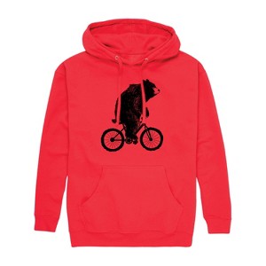Men's - Instant Message - Bear On Bike Graphic Fleece Pullover Hoodie - 1 of 4