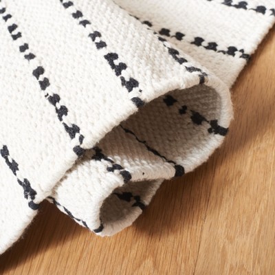 Ivory Flat Woven Handmade Wool Kilim Runner Rug