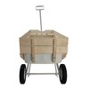 ORRD Outdoor Garden Carriage with Wooden Railings, All-Terrain Solid Tires Utility Wagon - 3 of 4