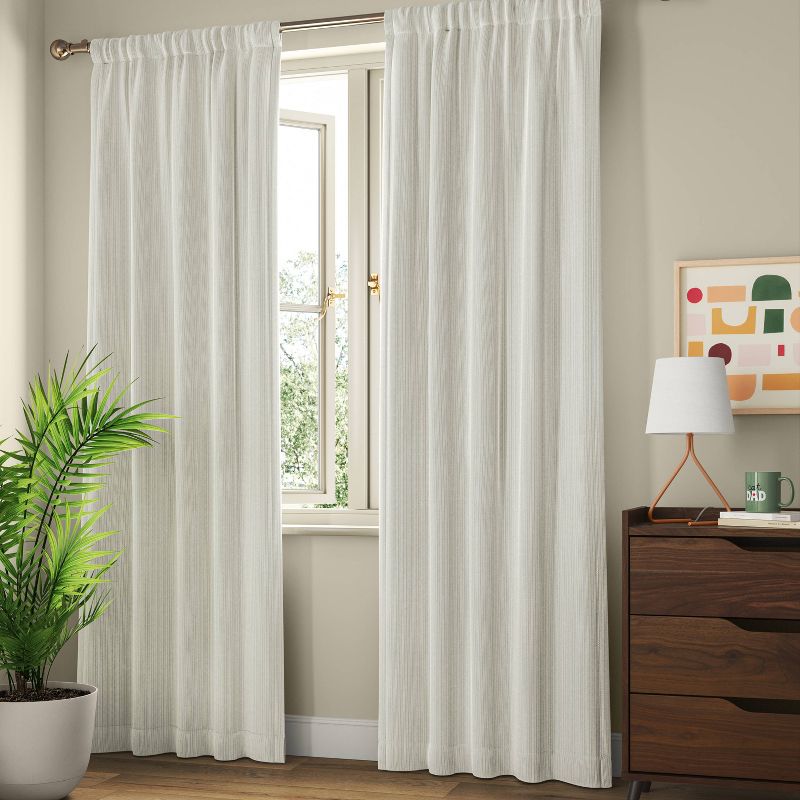 Blackout Baby Striped Window Curtain Panel Khaki/Ivory - Room Essentials™, 3 of 7