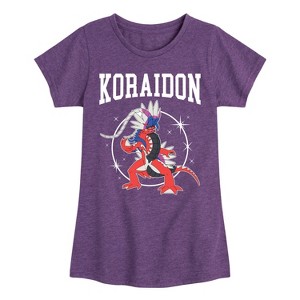 Girls' - Pokémon - Koraidon Collegiate Fitted Short Sleeve Graphic T-Shirt - 1 of 4