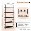GlasFlength Decorative Storage Cabinets 5 Tiers, Kitchen Storage Rack Cabinet, Classically ModernStudy Book Shelf, Brown 23.62"*11.81"*62.2" - 2 of 3