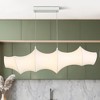 LNC Altithara 1-Lights 42.1-in Luxury and Glam Linear Integrated LED Kitchen Island Pendant  Lights, Silver with White Fabric Shade - 2 of 4