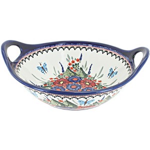 Blue Rose Polish Pottery 1814 Zaklady Medium Bowl with Handles - 1 of 1