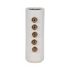 Modern Ceramic Vase with Metallic Accents - Home & Office Decor, Cylinder Shape, Decorative Centerpiece for Living Room, Bedroom - White & Gold - 4 of 4