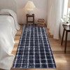 Runner Rug Washable Non Slip Kitchen Rugs Geometric Checkered Print ， Modern Throw Carpet for Home Office - 4 of 4