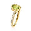 Ross-Simons 1.20 Carat Peridot Ring With .16 ct. t.w. Lab-Grown Diamonds in 14kt Yellow Gold Size 7 - 3 of 4