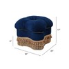 Jennifer Taylor Home Ellen Upholstered Clover Ottoman with Gold Bullion Fringe, Navy Blue Velvet - 2 of 4