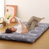 Floral Floor Mattress Japanese Style Floral Print Futon Mattress, Portable Floor Bed Mattress Roll Up Mattress for Camping RV Travel Guest Room - 3 of 4